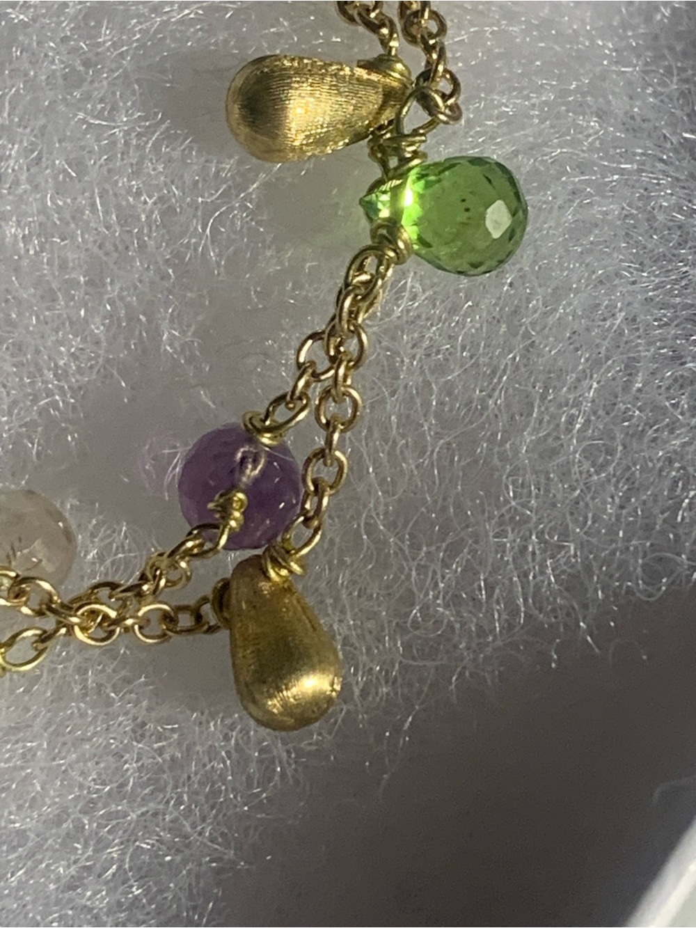 18k 750 Gold Multi Gem Teardrop Bracelet - Women Jewelry! Stunning ๐ฉท - Picture 4 of 16